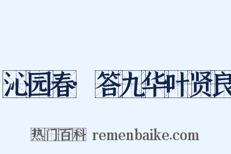 沁园春·答九华叶贤良是什么意思的图片